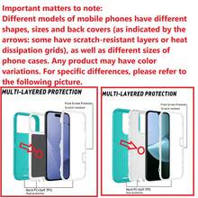 1件裝 (黑色+黑色) 重型防震全包覆防塵耐用 3合1手機殼，適用於 iPhone/Galaxy - 淺灰+粉 - 查看 7