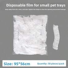 Pet Rabbit Cage Bottom Tray Elastic Film Cover, Rabbit Bird Guinea Pig Hamster Cage Toilet Tray Liner, Disposable Cleaning Supplies To Free Your Hands - White - View 16