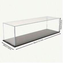1pc Transparent Acrylic Display Box, Multiple Sizes, Plastic Assembly Dust-Proof Display Box With Matte Black Base, Suitable For Action Figures, Collectibles, Souvenirs, Statues, Models - A - View 9