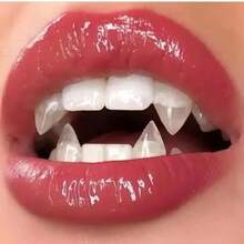 1 Pair Resin False Teeth, Suitable For Cosplay Props, Vampire Teeth, Zombie Teeth, Tiger Teeth, Halloween, Eerie, Dark/Gothic Style, Party/Party Decoration - View 7
