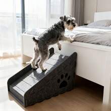 New Pet Ramp (Suitable For High Beds And Sofas) - Felt Cat And Dog Climbing Ladder With Comfortable Hidden Cat Bed And Cute Paw Print Perforated Safety Ramp. Joint Friendly, Suitable For Elderly Dogs, Puppies, And Cats - Multicolor - View 6