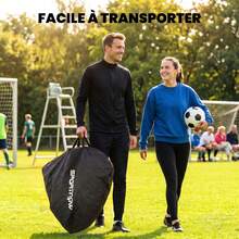 SPORTNOW But de football Pop-up Portable 150 x 110 x 110 cm Pliable Jaune | Cage de Foot Enfant et Adulte Extérieur, 4 Piquets de Sol, Sac de Transport, Sans Montage, pour Jardin, Parc - Multicolore - Voir 4