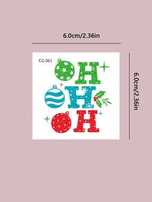 6pcs Christmas Glitter Tattoo Stickers - Multicolor - View 6