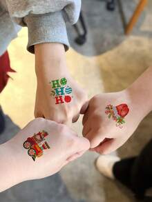 6pcs Christmas Glitter Tattoo Stickers - Multicolor - View 2