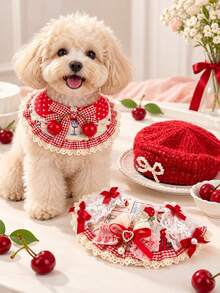 Christmas Pet Scarf Made Of Polyester Fiber. It Is An Excellent Accessory For Lively Small Dogs And Cute Cats, Suitable For Daily Indoor Wear, Outdoor Parties And Other Occasions. - Multicolor - View 6
