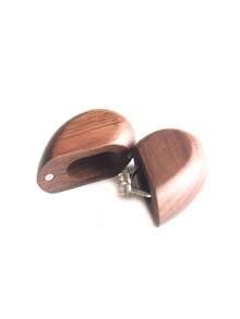 1Pc Customizable Text Wooden Heart-Shaped Ring Box, Suitable For Weddings, Engagements, Proposals, Anniversaries, And Jewelry Storage - Multicolor - View 7