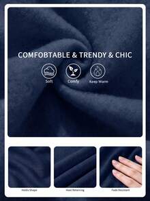 California Bear Graphic Oversized Casual Crew Neck Long Sleeve Sweatshirt For Women Spring - Navy Blue - View 4