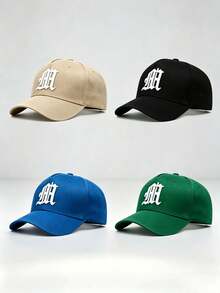 1pc Men Gothic MH Letter Embroidered Baseball Cap Adjustable Fashion Hat For Hiking Casual Street Party Travel Daily Outdoor Wear - Multi-color - View 2