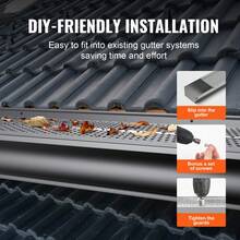 Gutter Guard, 152mm Width, Aluminum Leaf Filter DIY Gutter Cover, 52 PCS 528cm Total Length, 4mm Hole Diameter & 0.5mm Thick Fits Any Roof Or Gutter Type - 52 Pcs - View 6