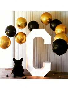 6pcs 22 Inch 4D Aluminum Foil Balloons Round Sphere Mylar Balloons Mirror Metallic Color Suitable For Wedding, Birthday, Anniversary, Graduation Decoration Party Supplies - Multicolor - View 4