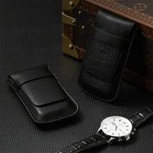 PU Leather Watch Pouch, Single Luxury Watch Storage Pouch, Single Watch Case For Travel & Storage, Soft Lining, Reinforced Stitched Edge, For Travel, Storage & Gifting, Fits Most Standard Watches, - Perfect Gift Box For Christmas, Anniversary, Birth - Multicolor - View 3