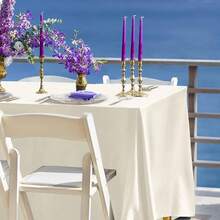 1pc Beige Satin Rectangular Tablecloth 58 X 102 Inches, Stain-Resistant And Wrinkle-Free Washable Table Cover, Smooth Fabric, Bright Silk Tablecloth, Suitable For Dining Tables, Weddings, And Parties - Beige - View 9
