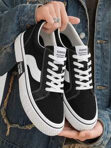 Men Canvas Shoes - Black - View 1
