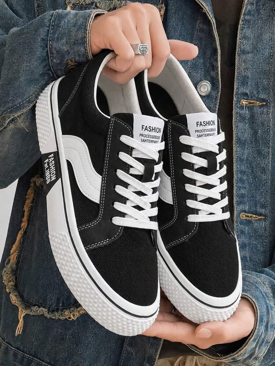 Men Canvas Shoes - Black - View 1
