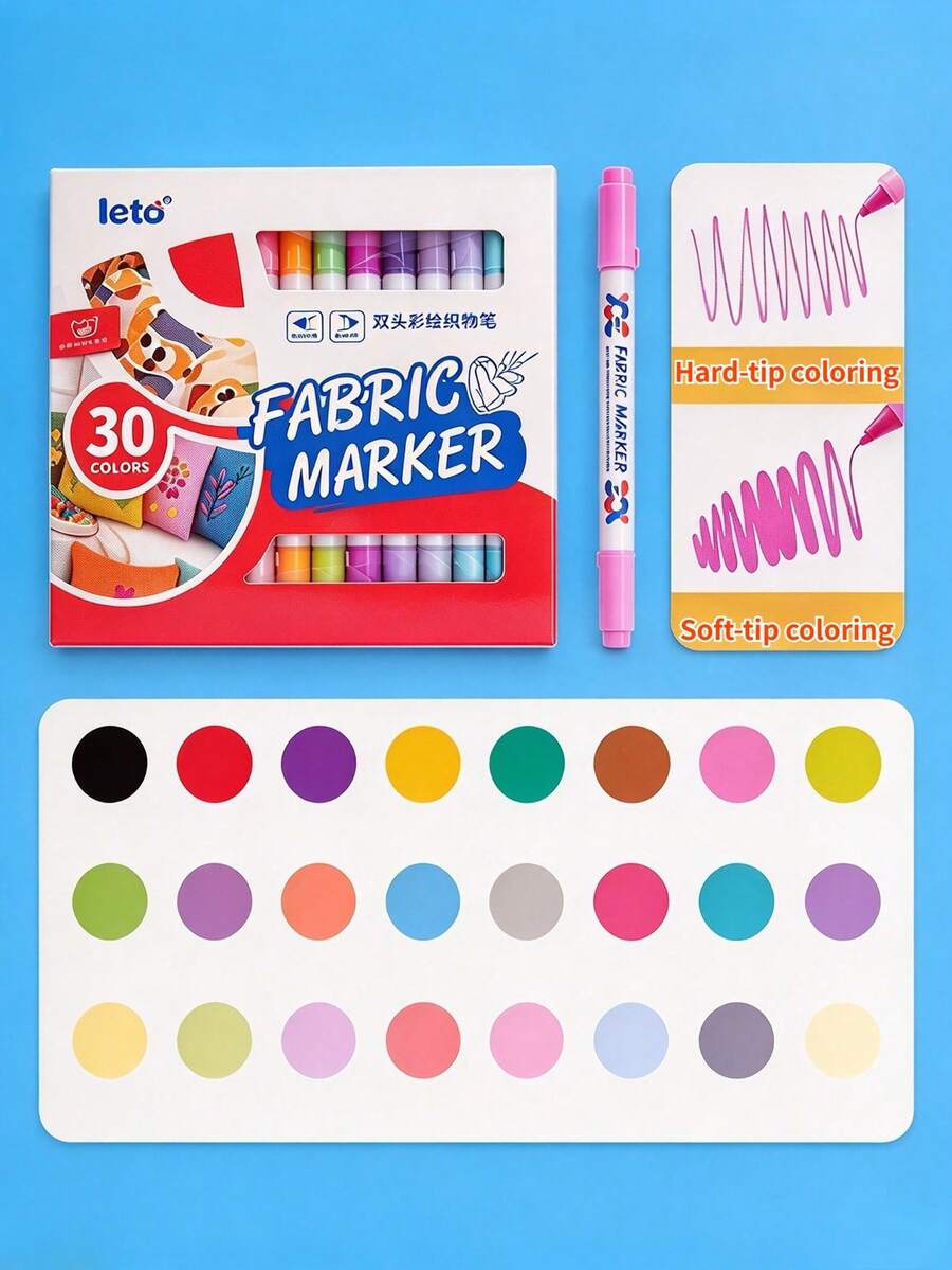 30 Colors Dual-Tip Painting Pens/Student Use/Art Painting/Doodle Brush/DIY Doodle - Multicolor - View 1