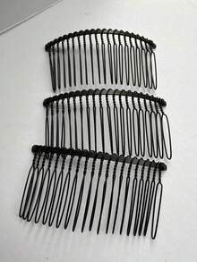 2/4 buah Aksesori Rambut Kecil Praktis, Sisir Rambut Hitam Tanpa Sambungan, Jepit Rambut Kecil, Alat Penambah Volume untuk Sanggul Samping, Digunakan untuk Menata Rambut dan Poni yang Terurai - MultiWarna - View 12