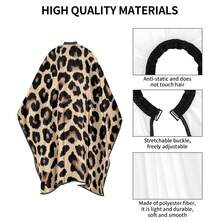 Tạp dề thợ cắt tóc họa tiết da báo thời trang - Áo choàng cắt tóc bền bỉ, dễ làm sạch, không dính tóc, chống tĩnh điện, phù hợp cho salon tóc và thợ tạo mẫu tại nhà, unisex, chất liệu dễ chăm sóc - Nhiều màu - Xem 3