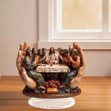 1pc Creative Acrylic "The Last Supper" Jesus And Disciples Desktop Decor Ornament With Base, 2D Multifunctional Decorative Stand, Suitable For Home And Office, Also Suitable For Valentine's Day, Anniversary, New Year, Easter And Other Holiday Decorations - A - View 4