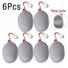 2/4/6Pcs Soap Bags With Foam Mesh, Bath Loofah, Scrubbing Net, Super Soft Material, Designed For Home Use, Bubble Design On All Sides, Convenient For Travel, Practical And Handy - Multicolor - View 17