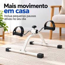 Mini Bike para Uso Sentado com Resistência Ajustável – Mais Movimento na Rotina - Pedal para Braços e Pernas – Branco - Visão 6