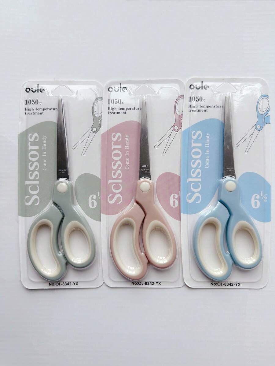 1pc 6.5 Inch (16.5cm) Multi-Purpose Stainless Steel Scissors, Suitable For School, Office And Home, Durable And Portable, Multi-Function Craft And Paper Cutting Tool, Comfortable Handle - Single Piece - View 1