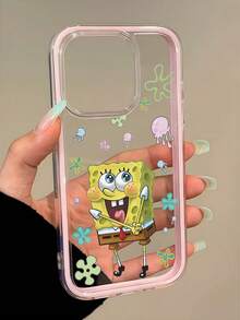 SpongeBob SquarePants 1 قطعة بطانية هاتف مضاد للسقوط بنمط إسفنجة سعيدة وألوان متباينة 2 في 1، من مادة TPU، مناسب كهدية للعطلات، متوافق مع أجهزة Apple XS/XS Max/XR/11/12/13/14/15/16 Pro/Pro Max/14/15/16 Plus/17/18 Pro/18 Pro Max، للجنسين - متعدد الألوان - مشاهدة 3