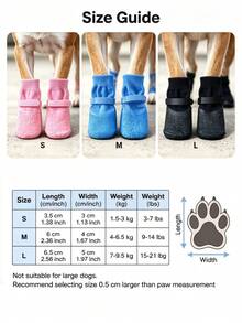 4pcs Random Style Waterproof Pet Dog Shoes, Anti-Slip Soft Sole Scratch-Resistant Washable Reusable Durable Paw Protectors, Suitable For Bichon, Corgi And Other Small To Medium Dogs, For Rainy, Snowy, Hot Road Outdoor Use - Multicolor - View 10