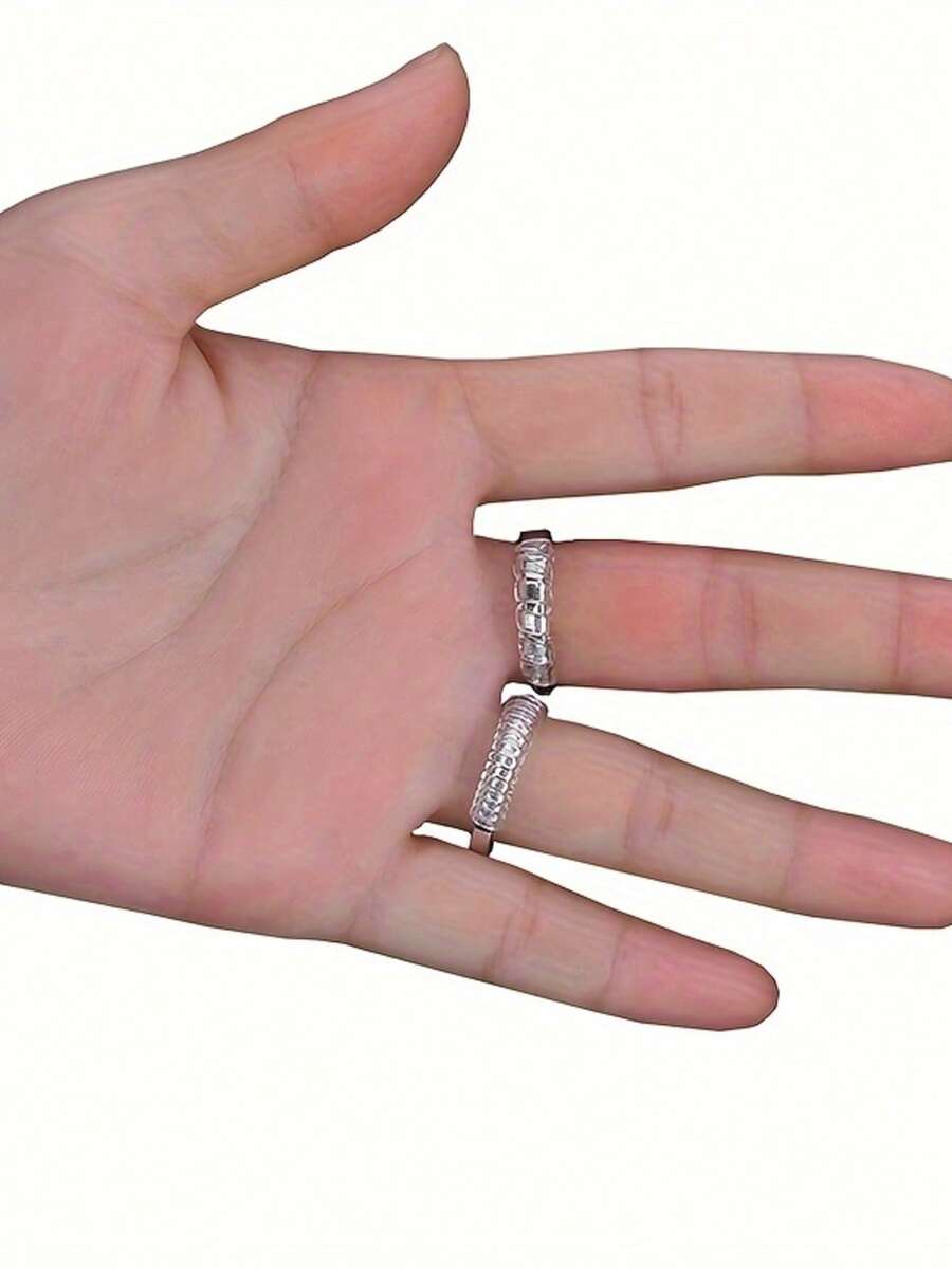 8pcs Transparent Silicone Ring Size Adjusters, Unisex, Adjustable Ring Size, No Need To Replace Rings