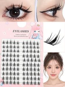 100pcs Large Capacity Self-Adhesive False Eyelash Clusters, Natural Lightweight Single Cluster False Eyelashes, Reusable Segmented Eyelashes, Suitable For Beginners DIY Daily Makeup - View 8