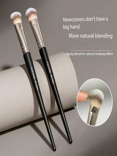 1pc GECOMO Large Eyeshadow Brush, Soft Bristles For Easy Application And Natural Blending, Non-Powder-Absorbing, Makeup Brush For Beginners