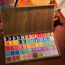 Glitter Watercolor Paint Set, 120 Colors Watercolor Paints, Wooden Box, Professional Grade, Suitable For Artists, Illustrators, Painting - Sets - View 13