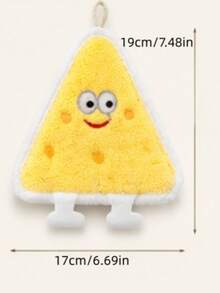 4pcs Cheese Series Hand Towels Kitchen Bathroom Hanging Cloth Coral Fleece Handkerchief Korean Style Hand Towels - Multicolor - View 12