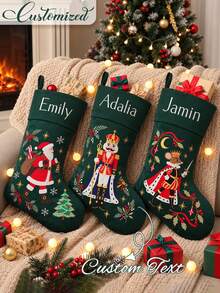 Personalized Nutcracker Christmas Stockings,Custom Family Stockings With Name,Monogrammed Stocking,Holiday Decorations ,2026 Christmas Gift - Multicolor - View 1
