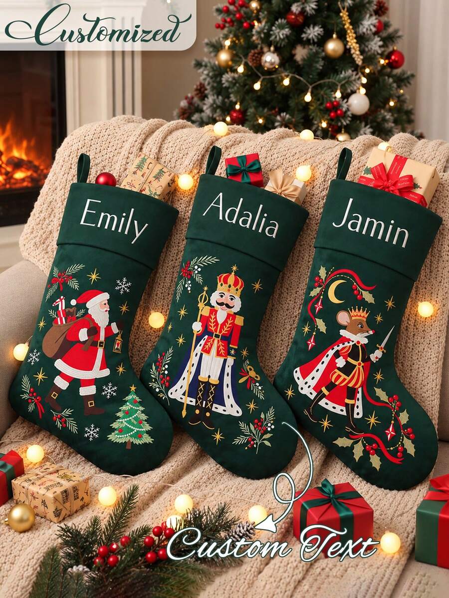 Personalized Nutcracker Christmas Stockings,Custom Family Stockings With Name,Monogrammed Stocking,Holiday Decorations ,2026 Christmas Gift - Multicolor - View 1