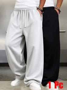Men's Lightweight Casual Jogger Pants, Straight Leg Drawstring Sweatpants, Suitable For All Seasons, Perfect Gift For Husband/Boyfriend In Spring And Autumn - Light Grey - View 3