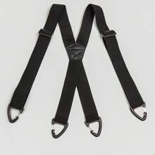 1pc Solid Color Elastic Strap Suspenders 4-Clip All Season Men's - A - View 17