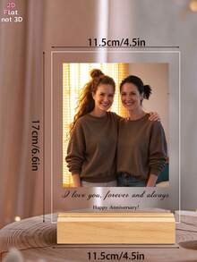 2D Flat 2D Flat 1pc Personalized 2D Acrylic Stand - Modern Desktop Keepsake, Suitable For Weddings, Anniversaries And Birthdays - Personalized Gift For Couples, Friends And Mothers - Acrylic Home Decor, 2D Flat - Multicolor - View 5