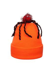 Unisex Embroidered Spider Knit Beanie, Autumn/Winter Y2K Street Hip-Hop Style Casual Beanie, Suitable For Halloween, Thanksgiving And Daily Wear - A - View 10