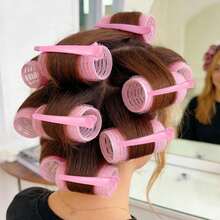 12 Pcs Rollers Hair Curlers , Large Medium Small Self Grip Hair Rollers With Rollers 12pcs Clips And 1 Cosmetic Bag And1pcWide Tooth Comb For Curls - Multicolor - View 8