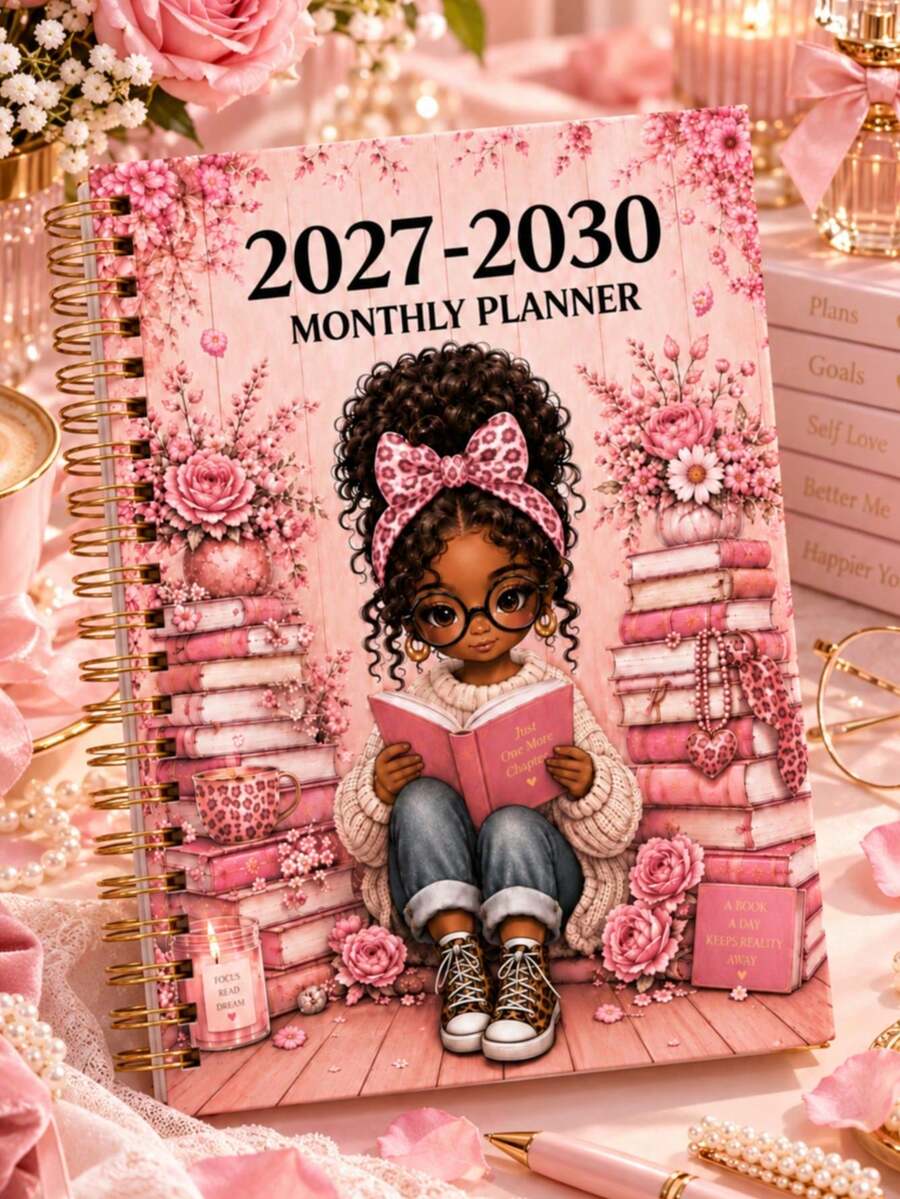 1本 2027–2030 月計畫本，4年期 2027 規劃筆記本日誌，閱讀設計，8.5"*5.3" 學術日曆本，適用於學校、工作、居家，聖誕禮物送給女性朋友，辦公用品配件，聖誕襪填充禮物