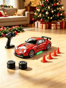 1:20 RC Drift Car, RC Sports Racing Car, One-Touch Light Control, Front And Rear Chassis Ambient Lights, Drift And Speed Tires, 2.4GHz Electronic Throttle Tuning, Suitable For Teenagers And Children As Halloween, Christmas, Easter, Birthday Holiday Gifts - Multicolor - View 7