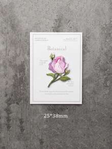 1pc Embroidered Floral Fabric Patch, Iron-On Applique, Fashion Creative DIY Decoration, Summer, School - As Photo - View 15