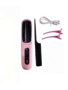 4/1pc Women's Cordless Hair Straightener Brush Set , USB Charging Straightening Comb, Negative Ion Hot Air Comb, Anti-Scald Design, 3 Temperature Settings, 30-Second Fast Heating, 2000mAh Battery, 30 Minutes Continuous Use,Great Gift For Christmas - Multiple Styles - View 20