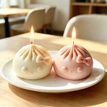 1pc Bowknot Bun Shaped Aromatherapy Candle Silicone Mold DIY Bun Shaped Aromatherapy Plaster Diffuser Stone Home Decor Silicone Mold - Baozi Mold - View 2