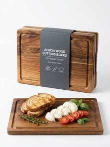1/2/3pcs Acacia Wood Cutting Board Set, Rectangular Solid Wood Kitchen Chopping Board, Multi-Size Wooden Prep Board For Cutting Meat Veggie Bread, Serving Tray Charcuterie Board, Kitchen Cooking Accessory, Small Kitchen Gadgets, Kitchen Cutting Board - View 2