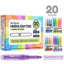 Languo 20 Colors/5 Colors Glitter Highlighter Pens, Fluorescent Pens, Oblique Drawing Pens, Suitable For Painting, Doodling, Journaling And Highlighting - Set - View 14