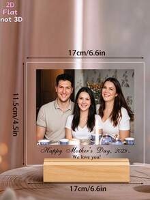 2D Flat 2D Flat 1pc Personalized 2D Acrylic Stand - Modern Desktop Keepsake, Suitable For Weddings, Anniversaries And Birthdays - Personalized Gift For Couples, Friends And Mothers - Acrylic Home Decor, 2D Flat - Multicolor - View 6