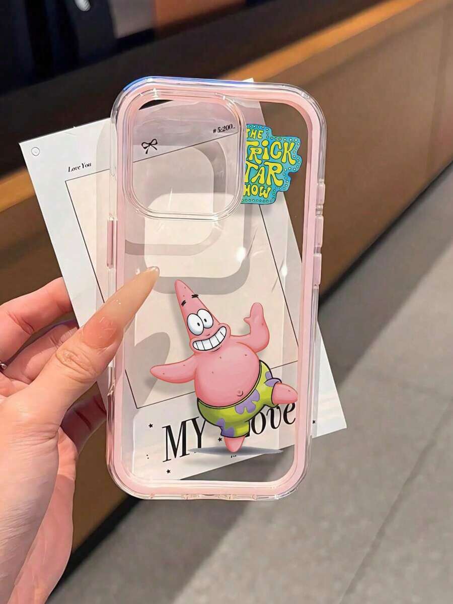 SpongeBob SquarePants 1pc Happy Pattern, Color Block 2-In-1 Shockproof Phone Case, TPU Material, Suitable As Holiday Gift, Compatible With Apple XS/XS Max/XR/11/12/13/14/15/16 Pro/Pro Max/14/15/16 Plus/17/18 Pro/18 Pro Max, Unisex - Multicolor - View 1