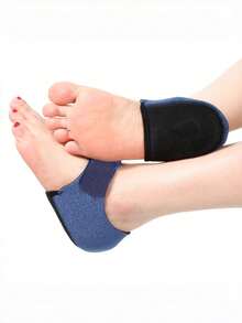 1 Pair Unisex Sports Shock-Absorbing Hook-And-Loop Heel Pad Breathable Sweat-Absorbing Arch Support Insoles - Multicolor - View 3