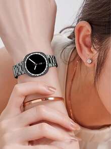 3 Packs Bling Glitter Bumper Case Diamond Frame Shell Compatible With Samsung Galaxy Watch 8/9 40mm 44mm Sparkling Electroplated Rhinestone Ultra-Thin Hard PC Hollow Protective Cover For Galaxy Watch 8/9 44mm 40mm Watch Unisex - 3 Pieces - View 10